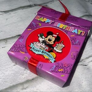 Disney Parks Happy Birthday Mickey Mouse Pin Cake Gift Box Box - NEW